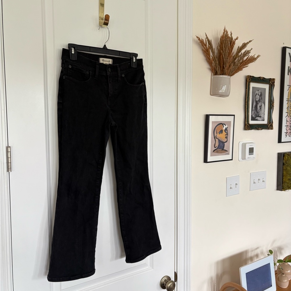 Madewell Black Mid-Rise Kick Out Jeans
